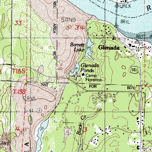Topographic Map of Oregon Youth Authority - Camp Florence, OR