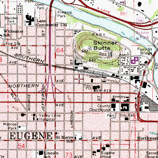 Topographic Map of Community Corrections Center and Residential Re - Entry Center, OR