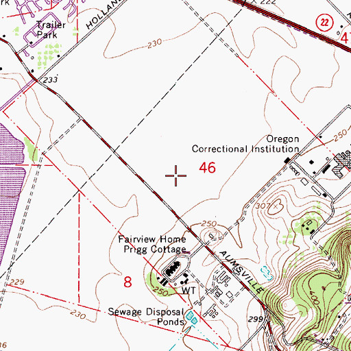 Topographic Map of Marion County Jail, OR