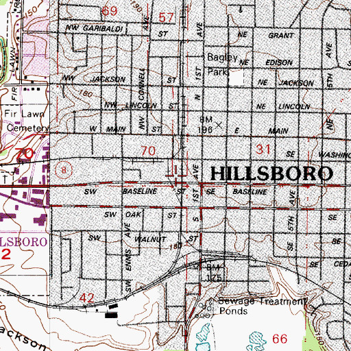 Topographic Map of Law Enforcement Center Washington County Community Corrections Center, OR