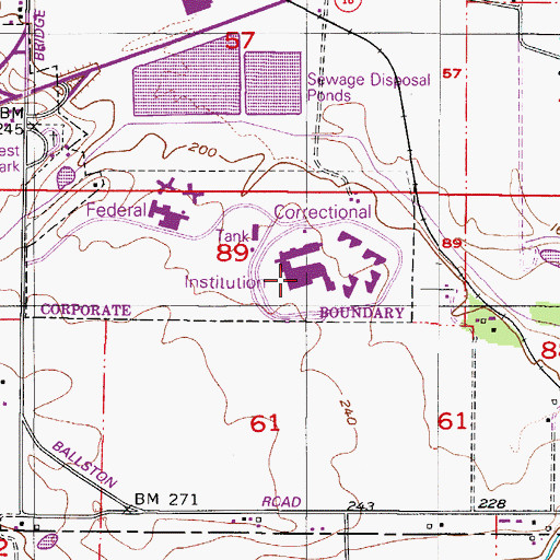 Topographic Map of Federal Correctional Institution - Sheridan, OR