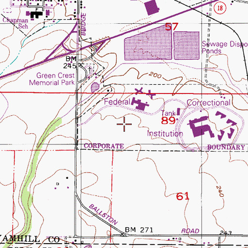 Topographic Map of Federal Correctional Institution - Sheridan Detention Center, OR