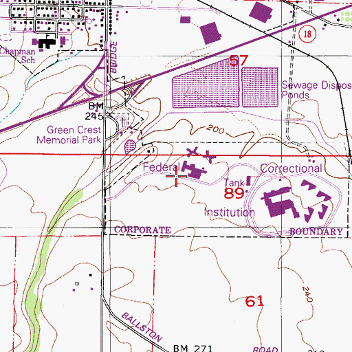 Topographic Map of Federal Correctional Institution - Sheridan Satellite Camp, OR