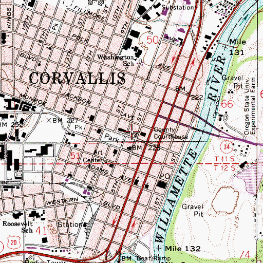 Topographic Map of Benton County Correctional Facility, OR