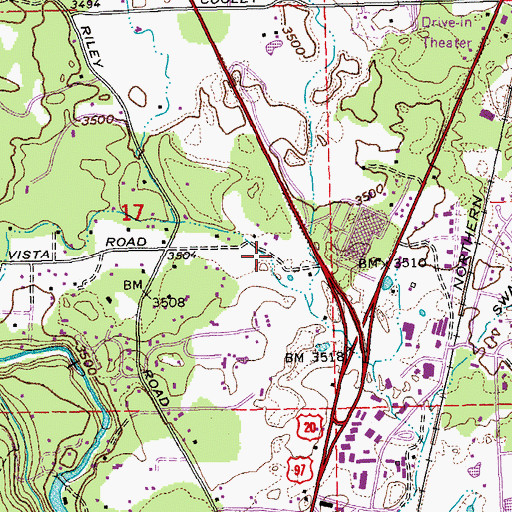 Topographic Map of Deschutes County Jail, OR