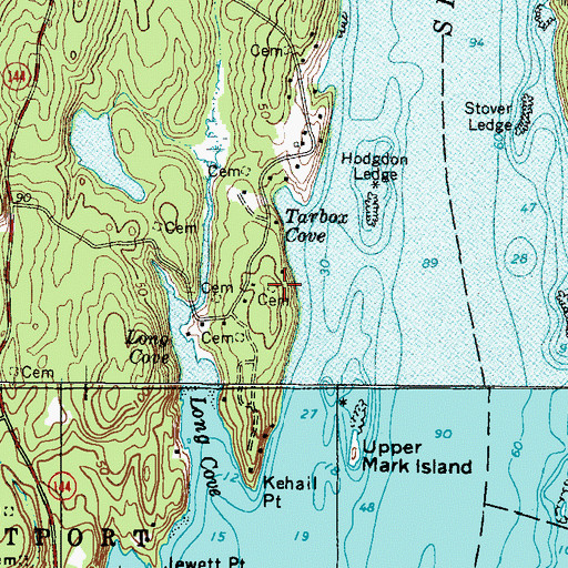 Topographic Map of Hodgdon Dunton Dickson Cemetery, ME