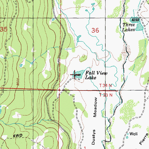 Topographic Map of Fall View Lake, CO