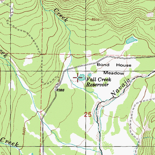 Topographic Map of Fall Creek Reservoir, CO