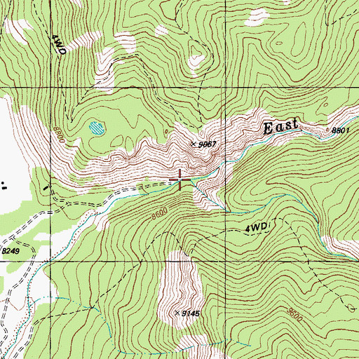 Topographic Map of Pigeon Creek, CO