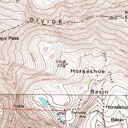 Topographic Map of Grays Lake, CO