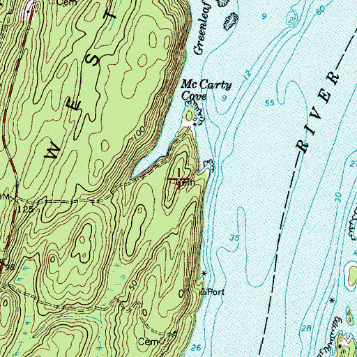 Topographic Map of McCarty Cemetery, ME