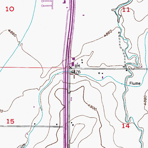 Topographic Map of Highland South Side Ditch, CO