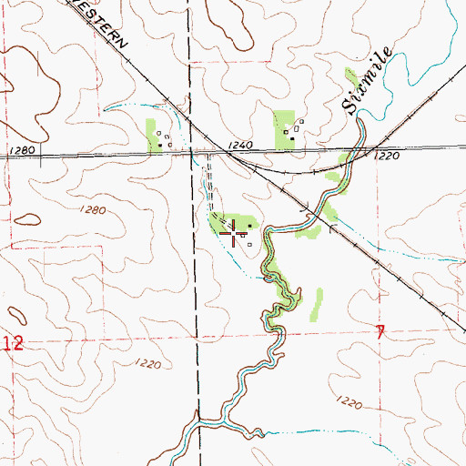 Topographic Map of Riverside Farms, IA