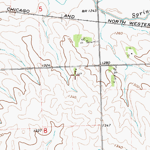 Topographic Map of Byker Farm, IA