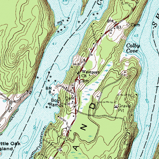 Topographic Map of Parsons Cromwell Colby Cemetery, ME