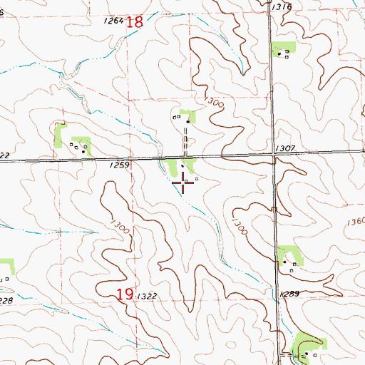 Topographic Map of N R Farms, IA