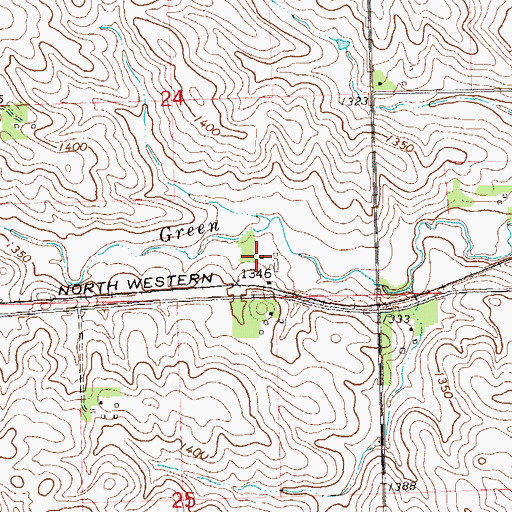 Topographic Map of Spring Creek Farms, SD