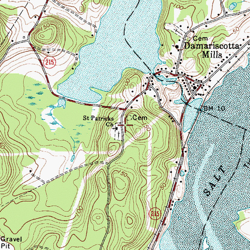 Topographic Map of Saint Patrick Cemetery, ME