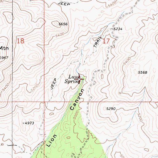 Topographic Map of Luna Spring, CA