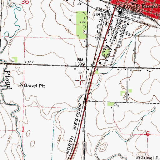 Topographic Map of D G Farms, IA