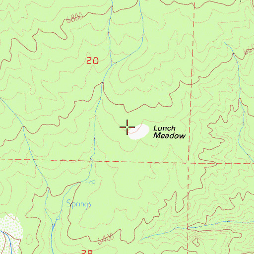 Topographic Map of Lunch Meadow, CA
