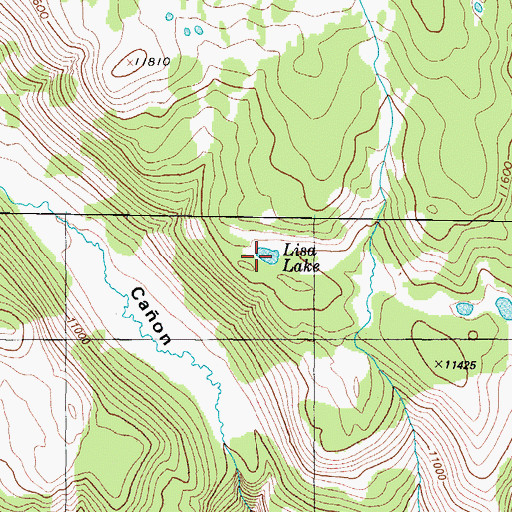 Topographic Map of Lisa Lake, CO