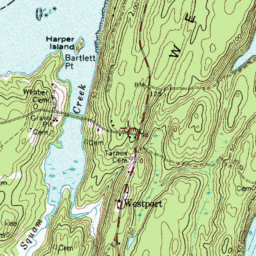 Topographic Map of William Knight Cemetery, ME