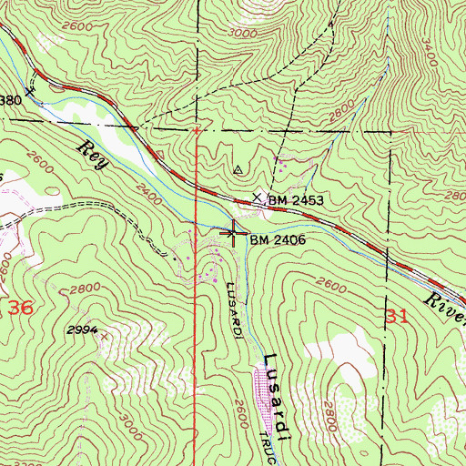 Topographic Map of Lusardi Canyon, CA