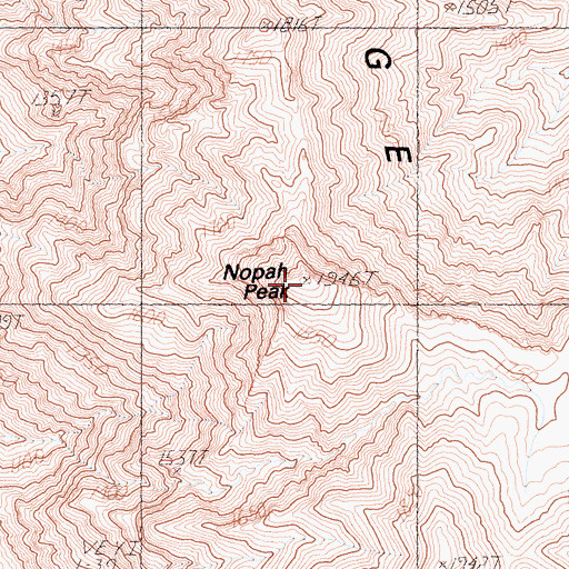Topographic Map of Nopah Peak, CA