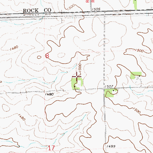 Topographic Map of Heyer Farms, IA