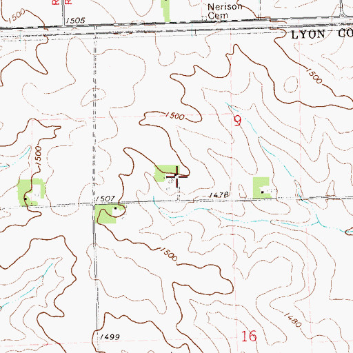 Topographic Map of Idlenot Legacy Farms, IA