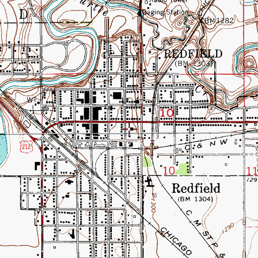 Topographic Map of Spink County Courthouse, SD