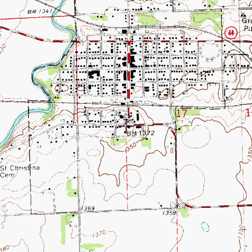 Topographic Map of Turner County Courthouse, SD