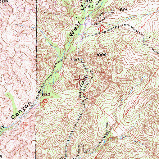 Topographic Map of MWD Santiago Lateral, CA
