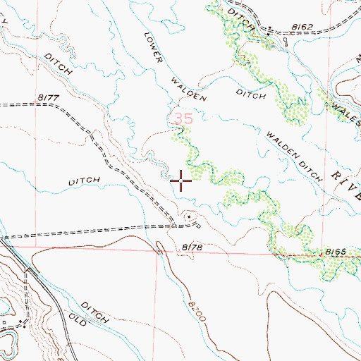 Topographic Map of Hugh Griffith Ditch Number 2, CO