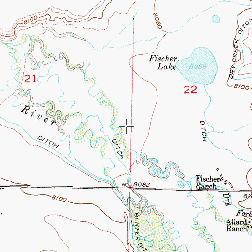 Topographic Map of Hunter Ditch Number 1, CO