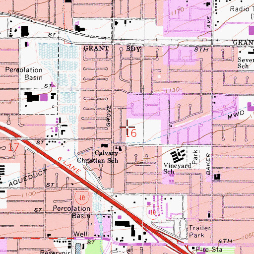 Topographic Map of MWD Upper Feeder, CA