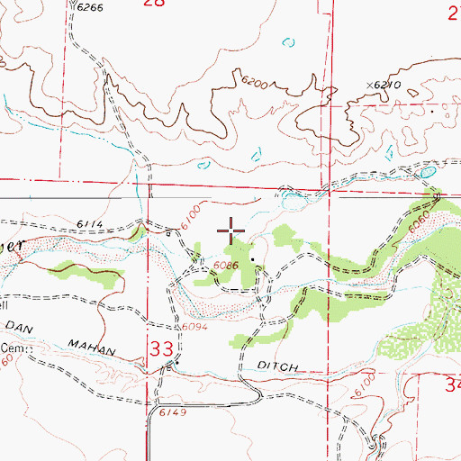 Topographic Map of Jack Allen Ditch, CO