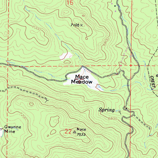 Topographic Map of Mace Meadow, CA