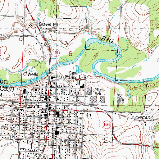 Topographic Map of Marathon City Wastewater Treatment Plant, WI