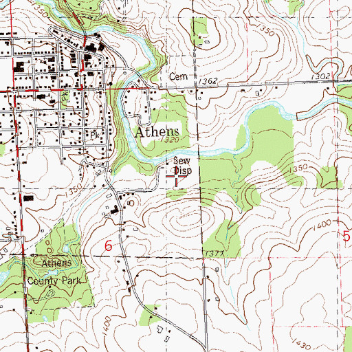 Topographic Map of Athens Wastewater Treatment Plant, WI