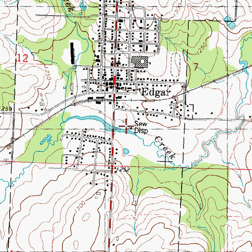 Topographic Map of Edgar Wastewater Treatment Plant, WI