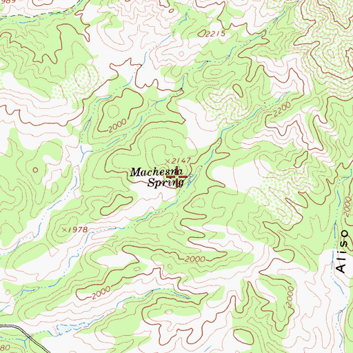 Topographic Map of Machesna Spring, CA