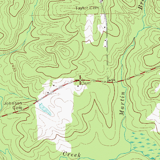Topographic Map of Felts Family Cemetery, GA