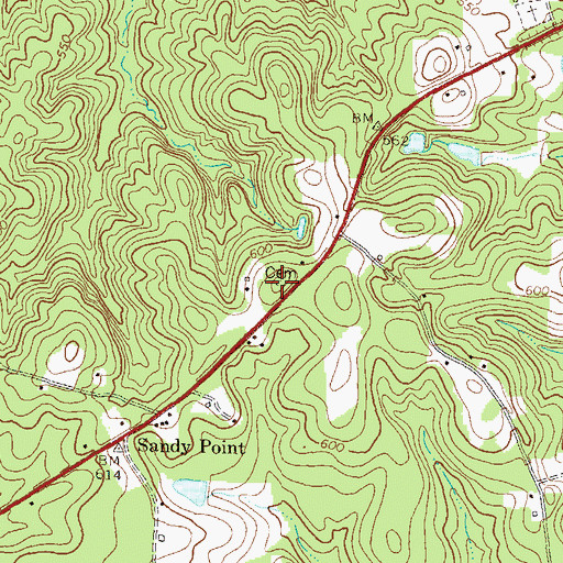 Topographic Map of Hancock Cemetery, GA