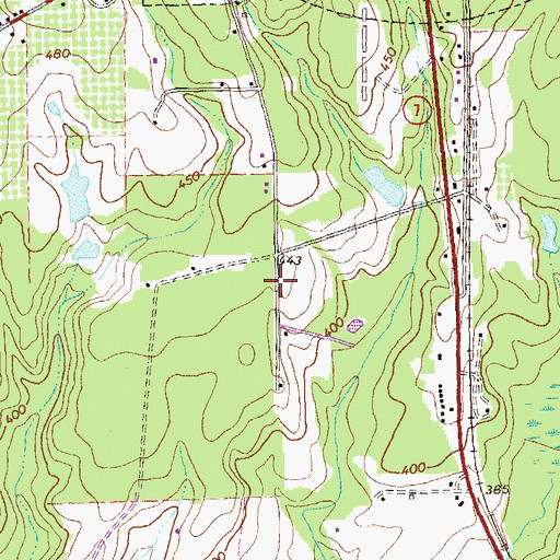 Topographic Map of Horne Family Cemetery, GA