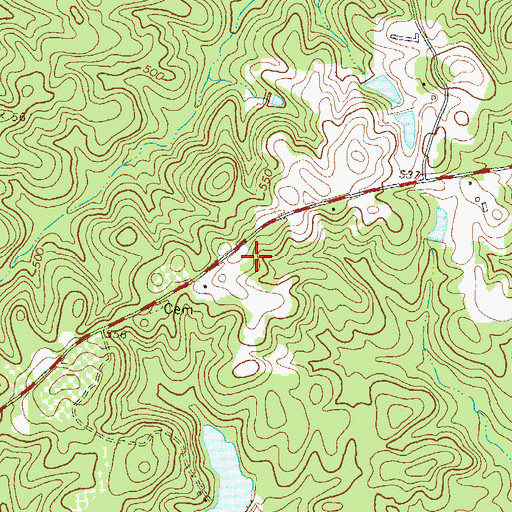 Topographic Map of O'Neal Family Cemetery, GA