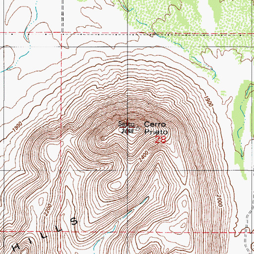 Topographic Map of Cerro Prieto, AZ