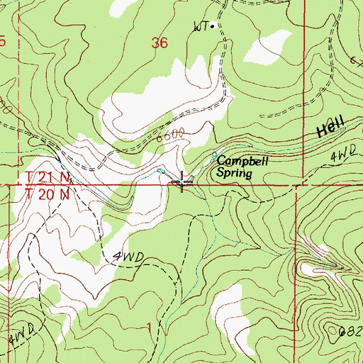 Topographic Map of Campbell Spring, AZ