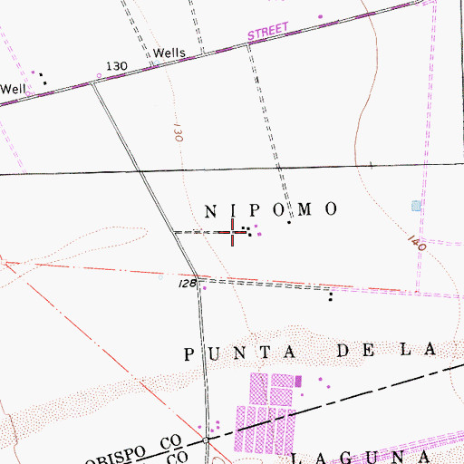 Topographic Map of San Ysidro Farms, CA